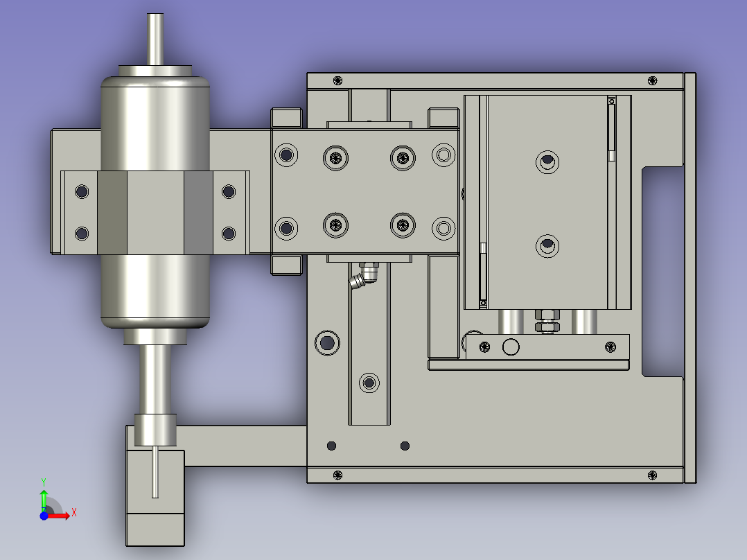 中间打孔组件前视图