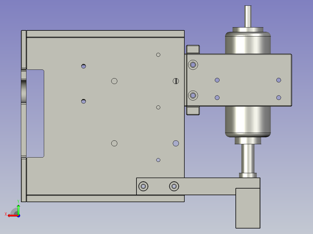 中间打孔组件后视图