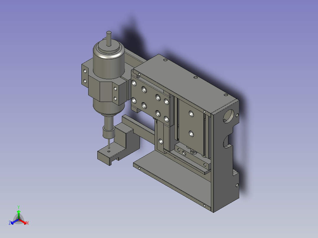 中间打孔组件正等轴测图