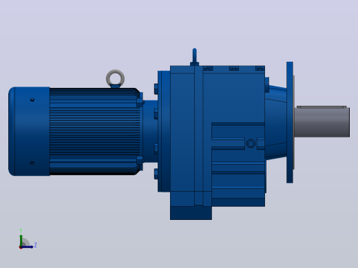 RF147法兰轴伸式安装斜齿轮减速机RF147-Y4-8P-112M-M1-0°-Φ450左视缩略图