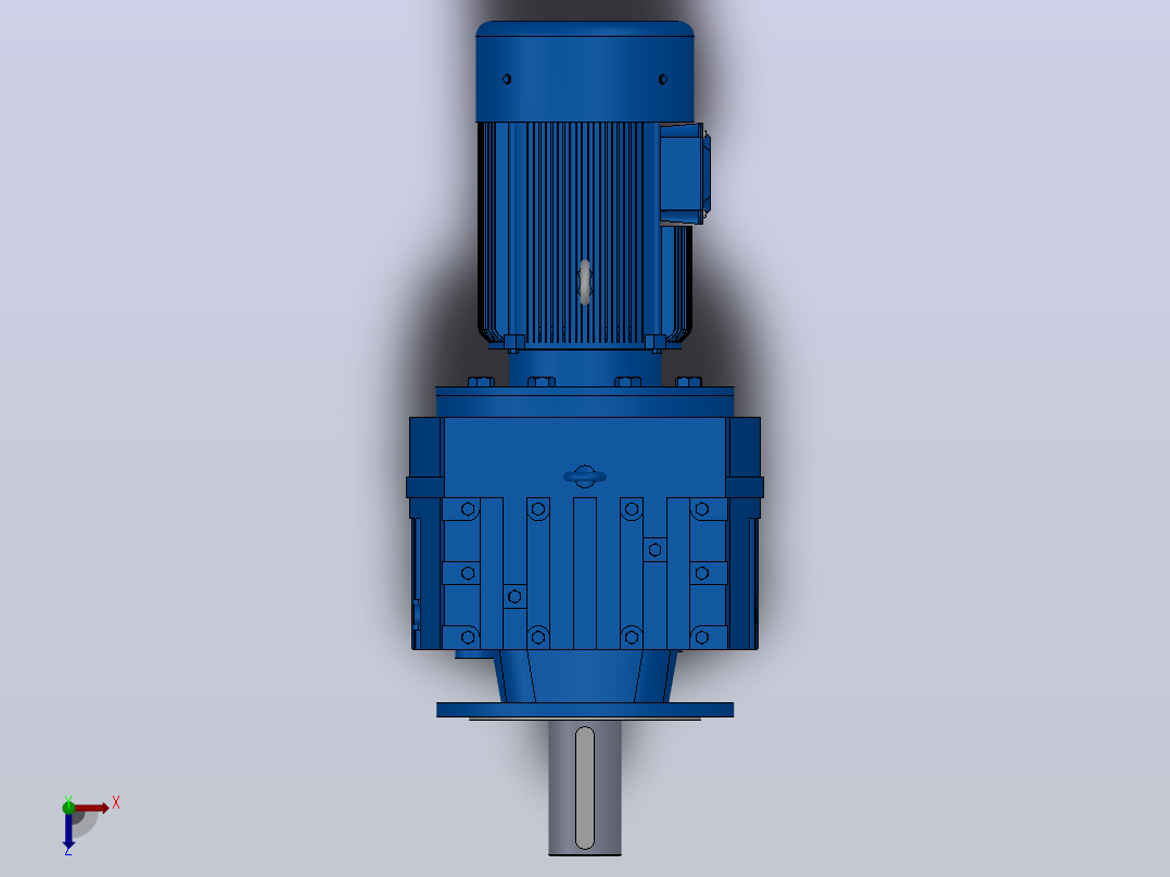 RF147法兰轴伸式安装斜齿轮减速机RF147-Y4-8P-112M-M1-0°-Φ450俯视图
