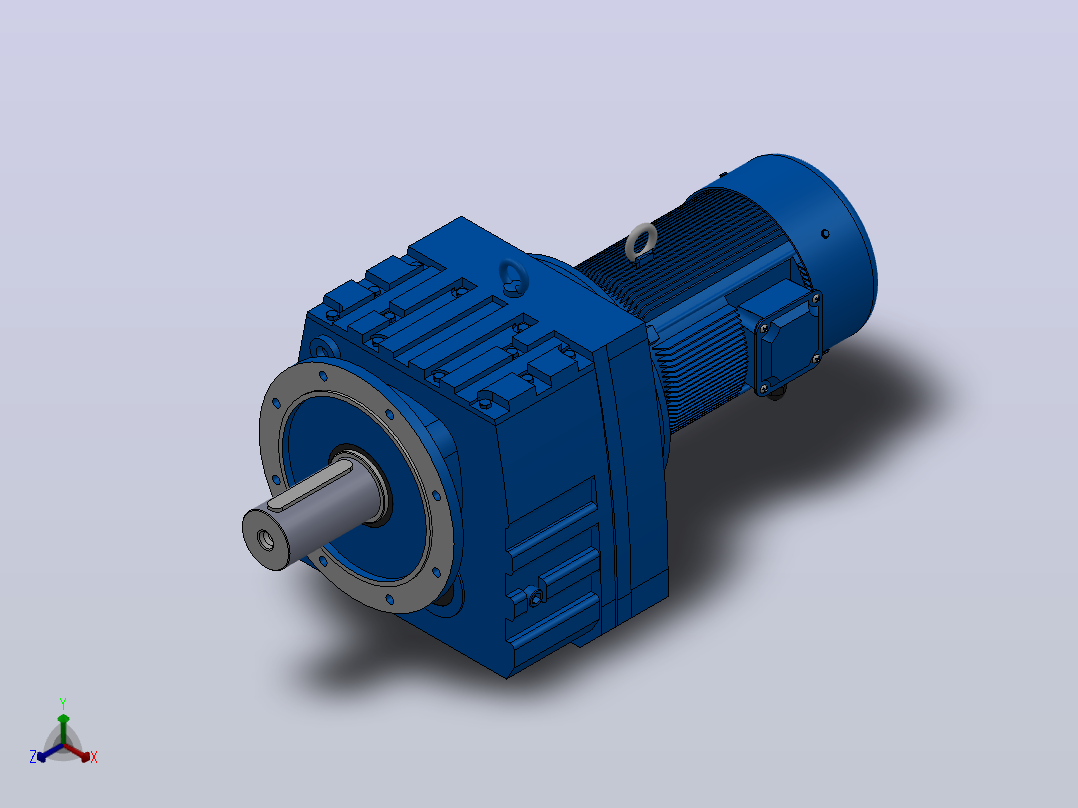 RF147法兰轴伸式安装斜齿轮减速机RF147-Y4-8P-112M-M1-0°-Φ450正等轴测图