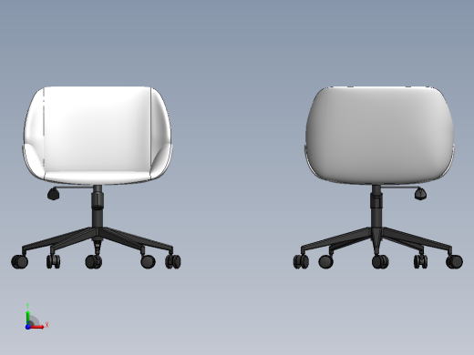 包覆款办公工学椅3D数模图纸 Solidworks设计前视缩略图