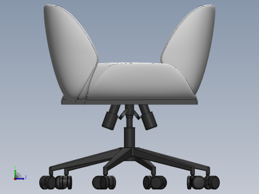 包覆款办公工学椅3D数模图纸 Solidworks设计左视缩略图