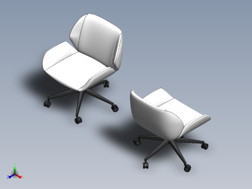 包覆款办公工学椅3D数模图纸 Solidworks设计正等轴测缩略图