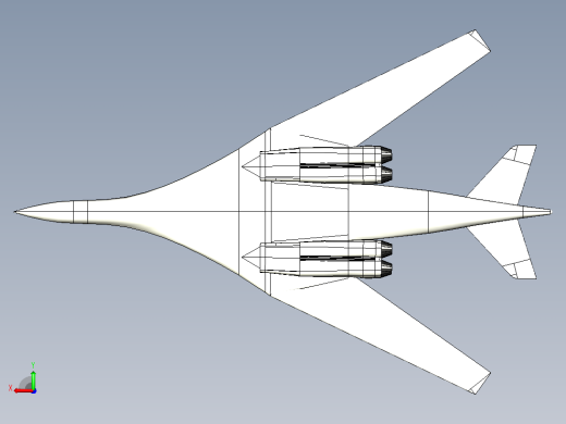 Tu-160逆火战略轰炸机CATIA V5 r21参数化模型后视缩略图