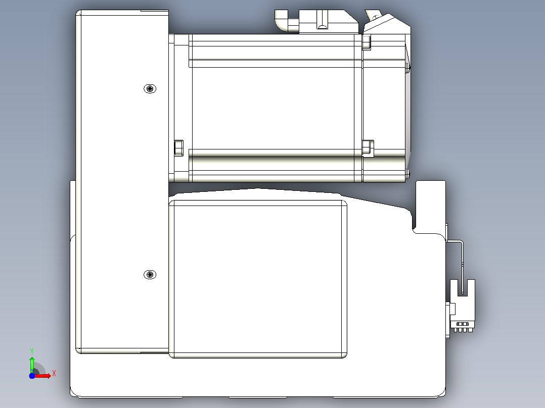 皮带直线轴半封闭可选导轨TPA-HNB-202D-140-L1200-LU-Y-P75-N3前视图