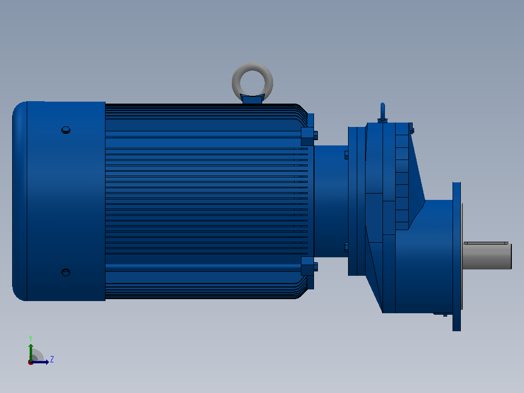 RXF107法兰轴伸式安装斜齿轮减速机RX107-Y37-4P-225S-M1-0°-Φ350左视图