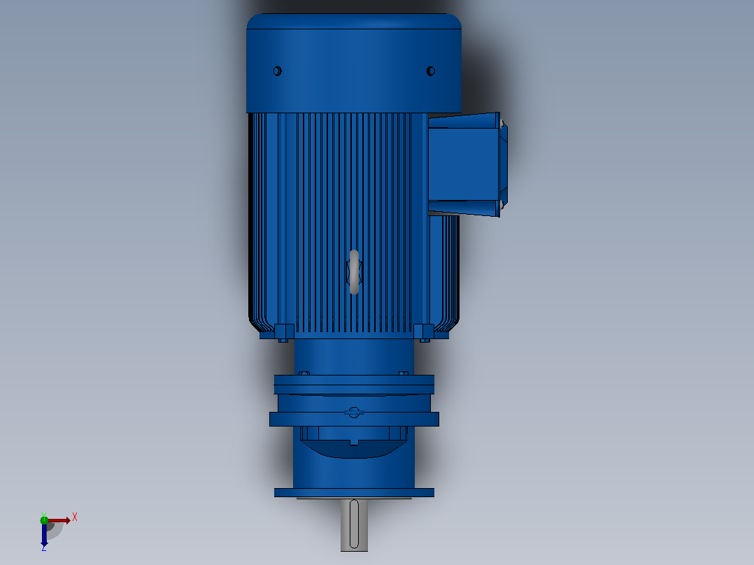 RXF107法兰轴伸式安装斜齿轮减速机RX107-Y37-4P-225S-M1-0°-Φ350俯视图