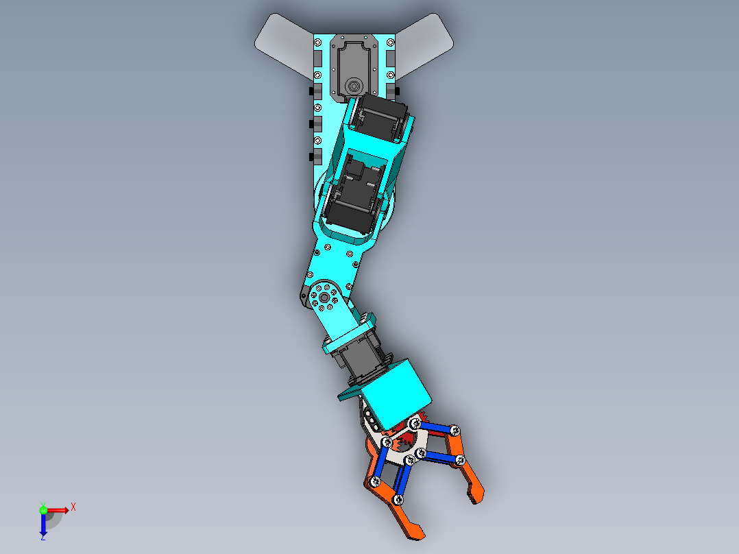 servo-robot-arm-2 SW俯视图