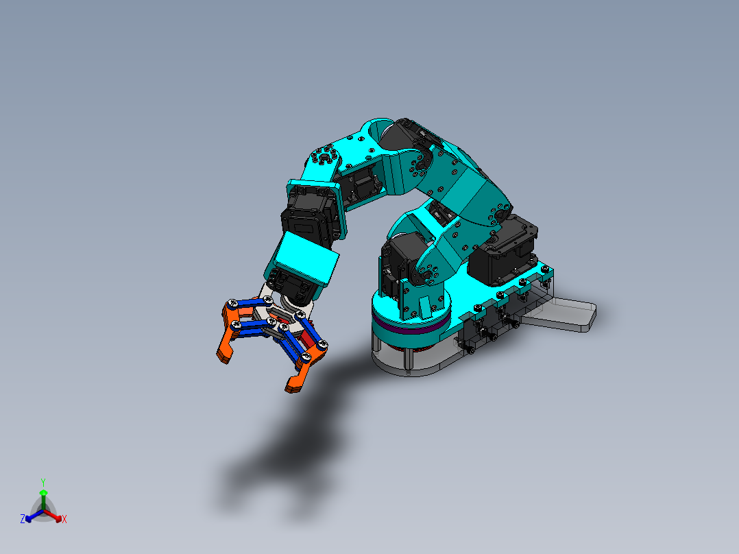 servo-robot-arm-2 SW正等轴测图