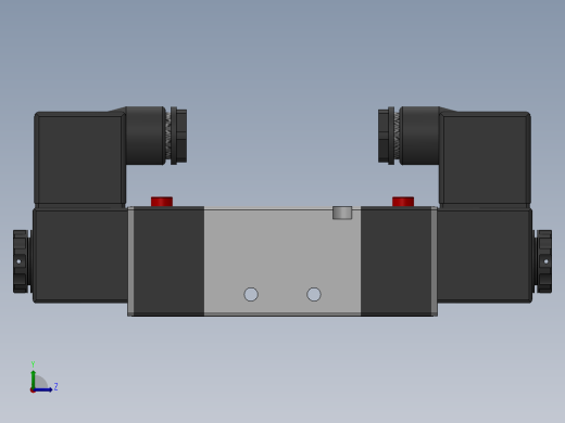 各种 电磁阀，油缸，气缸，汇流板 solidworks模型左视缩略图
