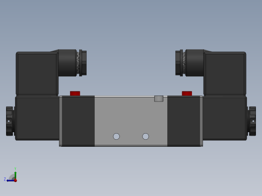 各种 电磁阀，油缸，气缸，汇流板 solidworks模型右视缩略图