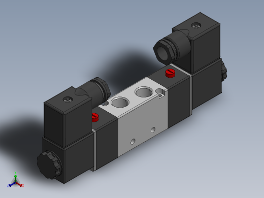 各种 电磁阀，油缸，气缸，汇流板 solidworks模型正等轴测缩略图