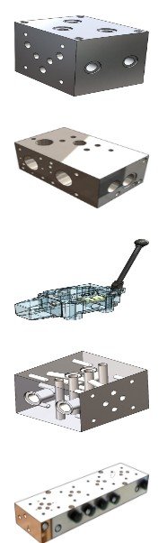 各种 电磁阀，油缸，气缸，汇流板 solidworks模型缩略图