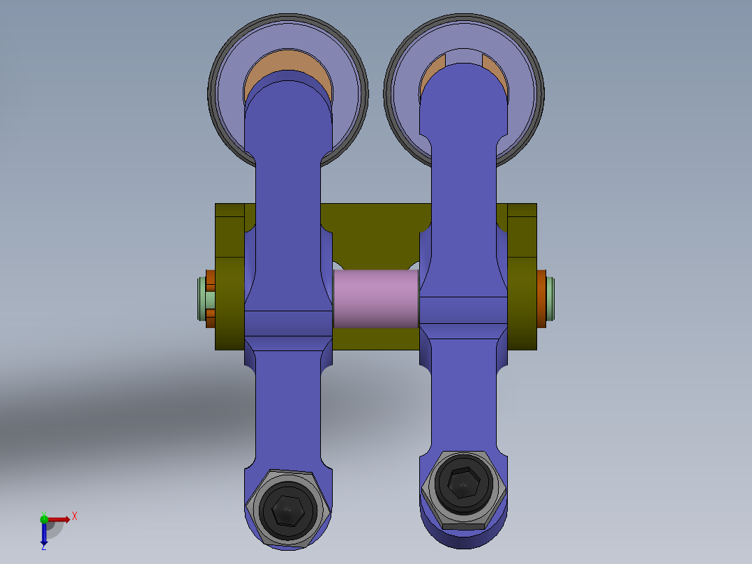solidworks 气缸提升阀俯视图