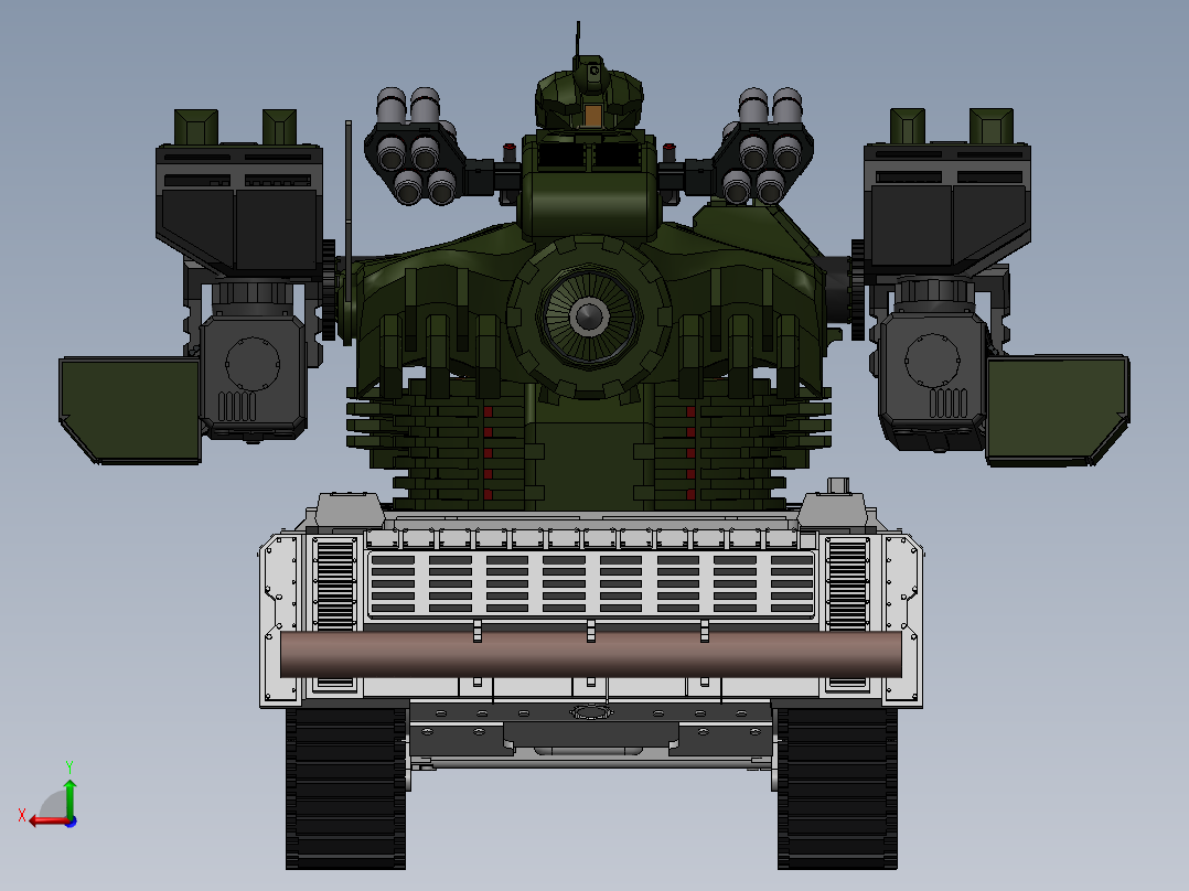 ZDH-MX-001 主战坦克模型后视图