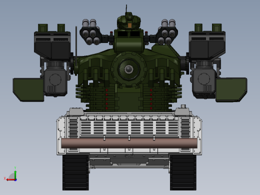 ZDH-MX-001 主战坦克模型后视缩略图