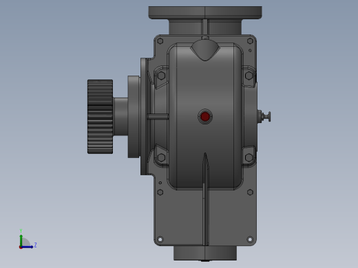 设计的蜗轮蜗杆减速箱三维建模图纸 IGS格式左视缩略图