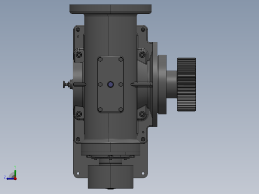 设计的蜗轮蜗杆减速箱三维建模图纸 IGS格式右视缩略图