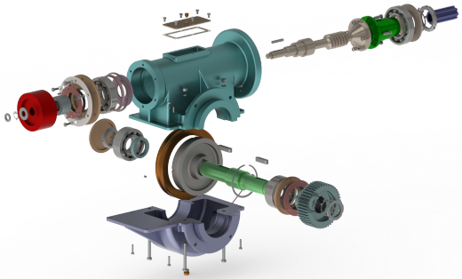 设计的蜗轮蜗杆减速箱三维建模图纸 IGS格式缩略图