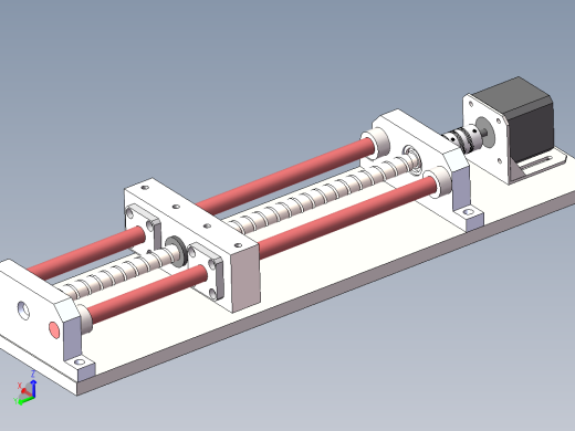 单轴移动滑台丝杆滑台直线型电机移动机构丝杆滑台3d图纸