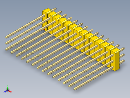 彩色公头100mil（2.54mm）系列-DS1021_yellow_3x14p_100mil_Type19_rev1.0