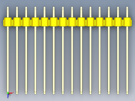 彩色公头100mil（2.54mm）系列-DS1021_yellow_3x14p_100mil_Type19_rev1.0俯视缩略图