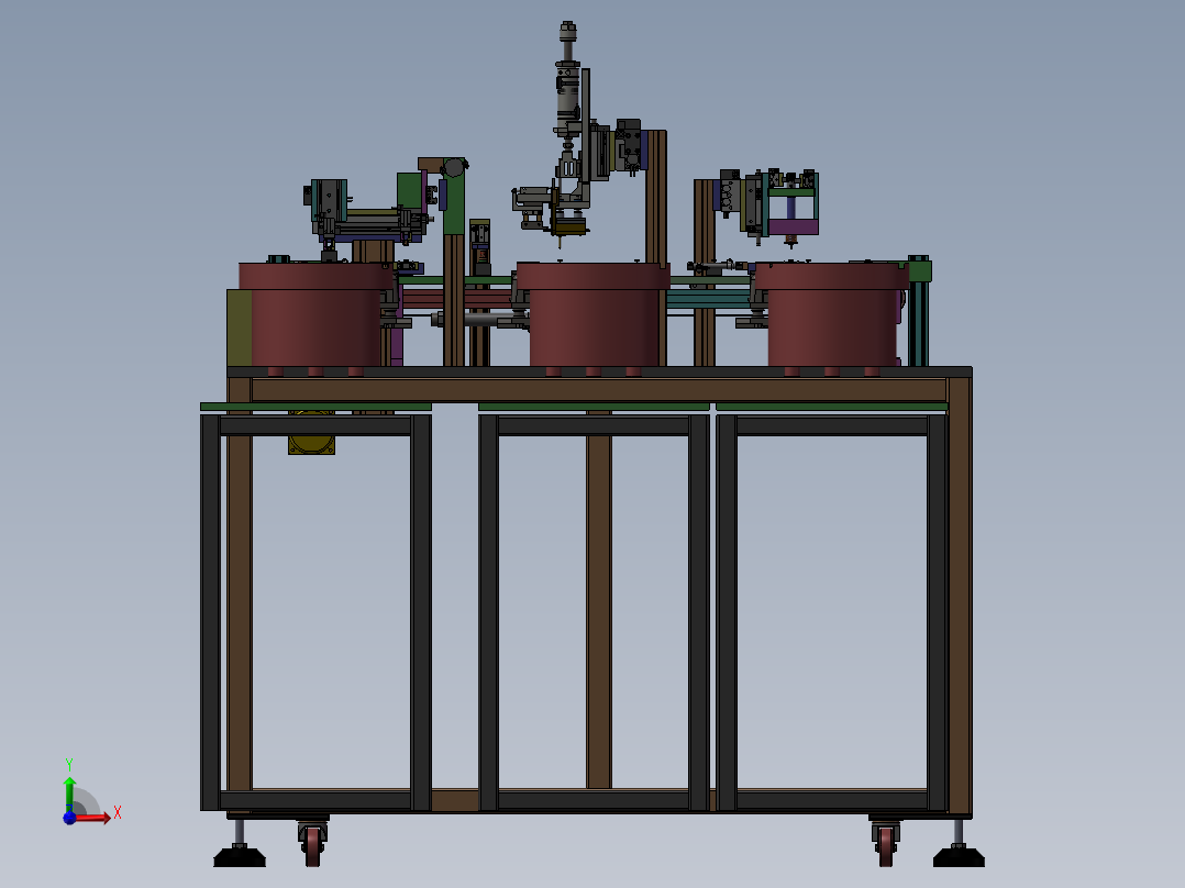 卡帽组装机 3D模型前视图