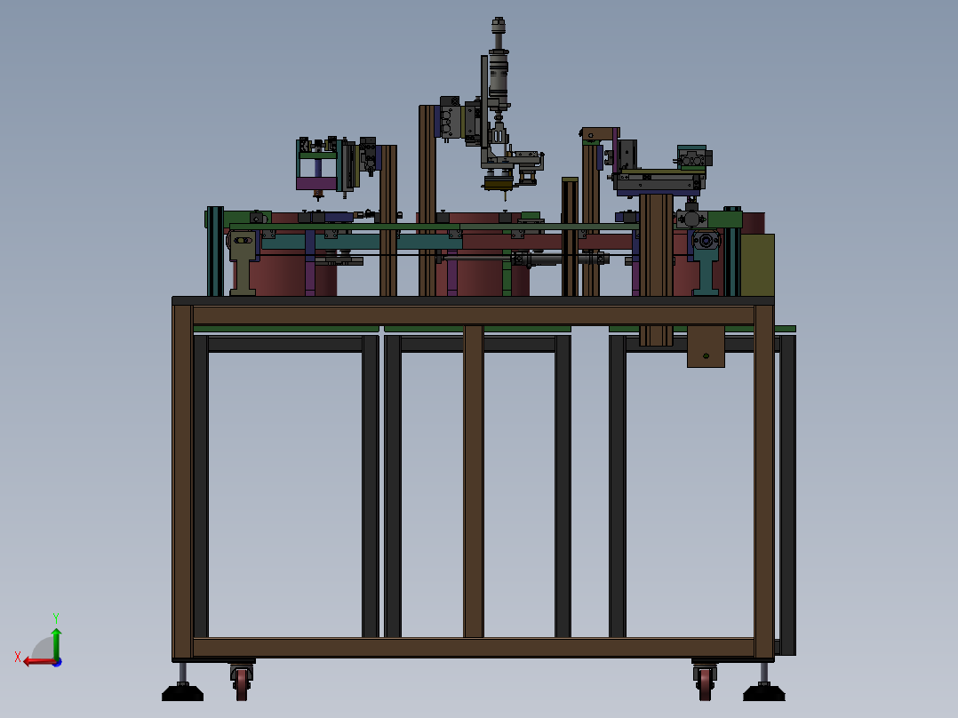 卡帽组装机 3D模型后视图