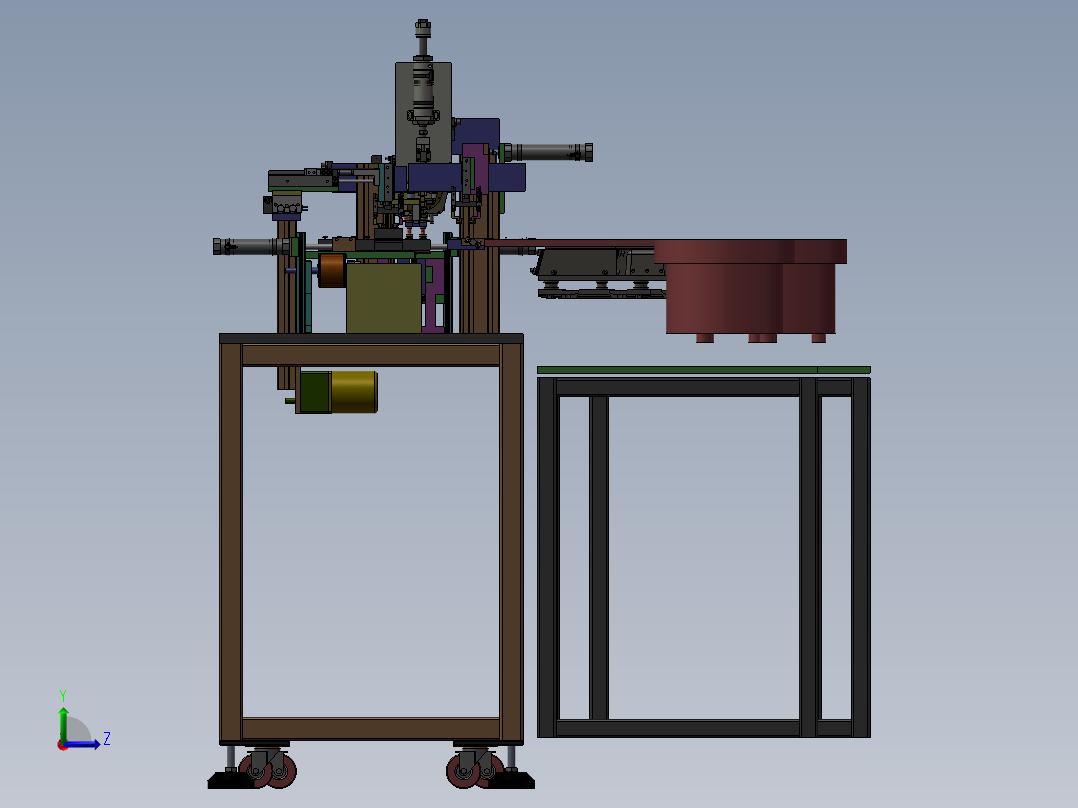 卡帽组装机 3D模型左视图