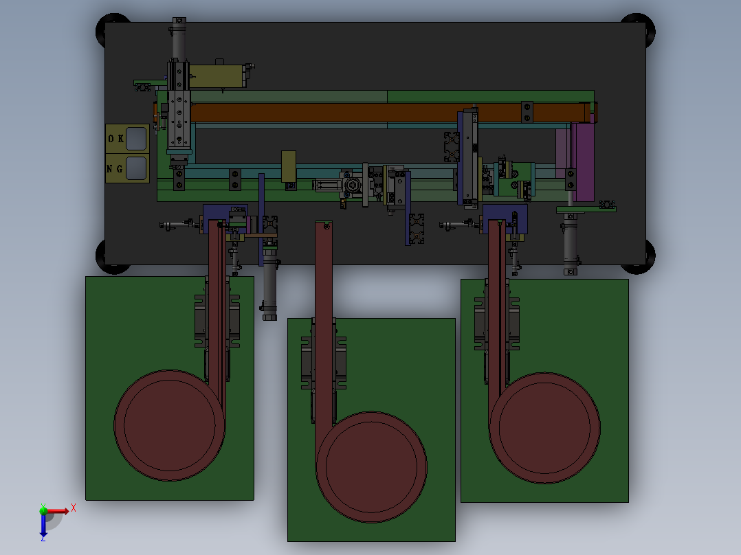 卡帽组装机 3D模型俯视图