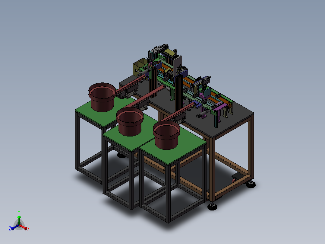 卡帽组装机 3D模型正等轴测图