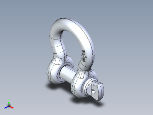 紧固件-IGES 0.6250 D-Ring Shackle正等轴测缩略图
