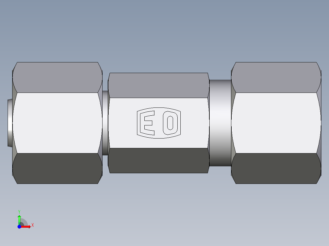 卡套式工业通用硬管接头EO_Distance_piece_adapter_DA08ZL71前视图