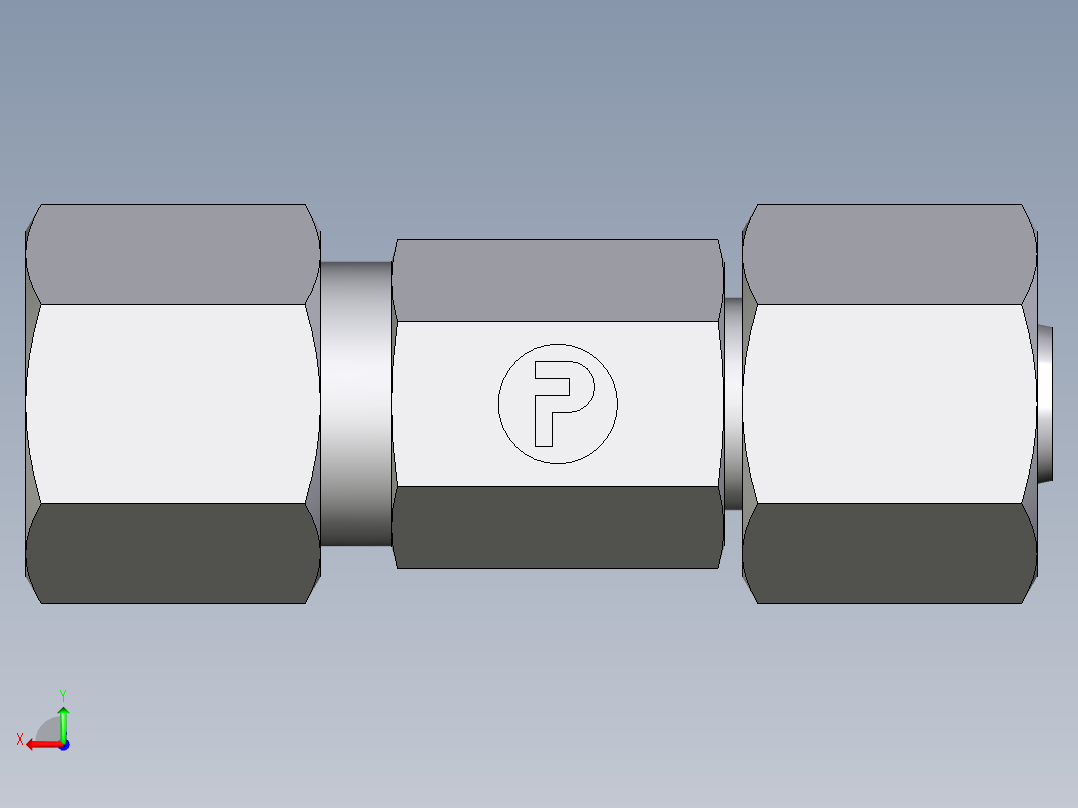 卡套式工业通用硬管接头EO_Distance_piece_adapter_DA08ZL71后视图