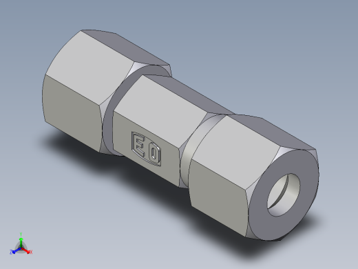 卡套式工业通用硬管接头EO_Distance_piece_adapter_DA08ZL71正等轴测缩略图