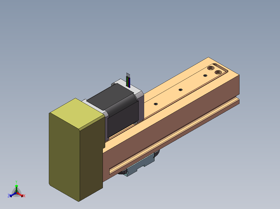 MTH丝杆半封闭模组MTH5M-BM-42正等轴测图