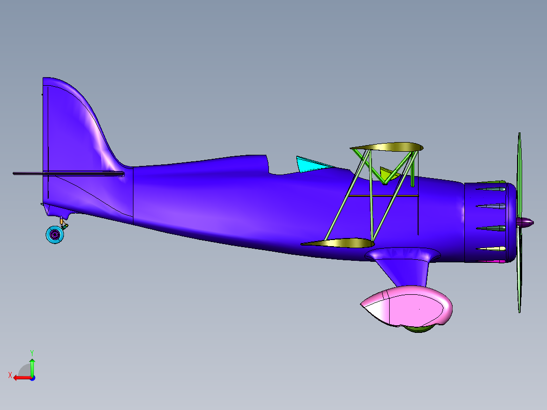 低速时代的天空双翼机左视图