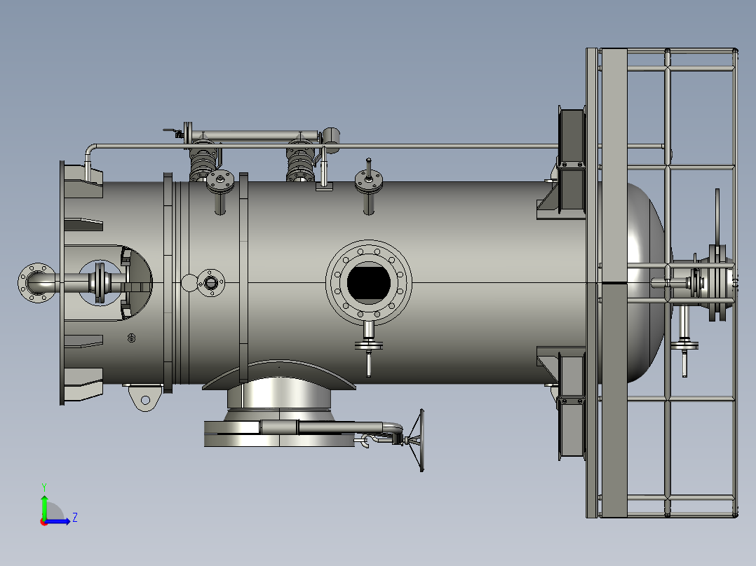 石油和天然气储罐压力容器左视图