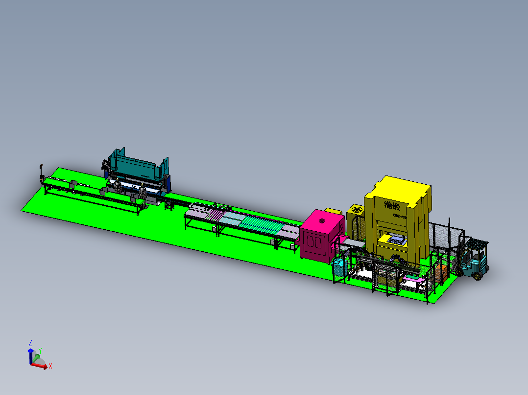 家电钣金冲压去毛刺折弯生产线sw18可编辑