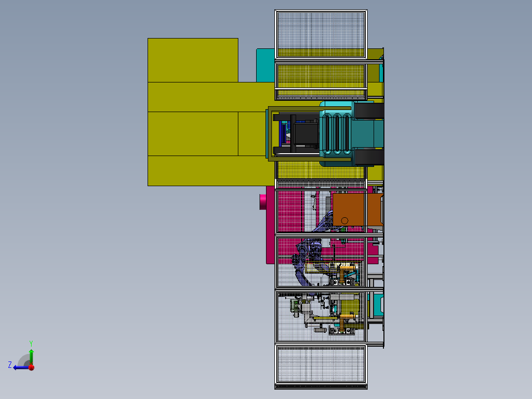 家电钣金冲压去毛刺折弯生产线sw18可编辑右视图