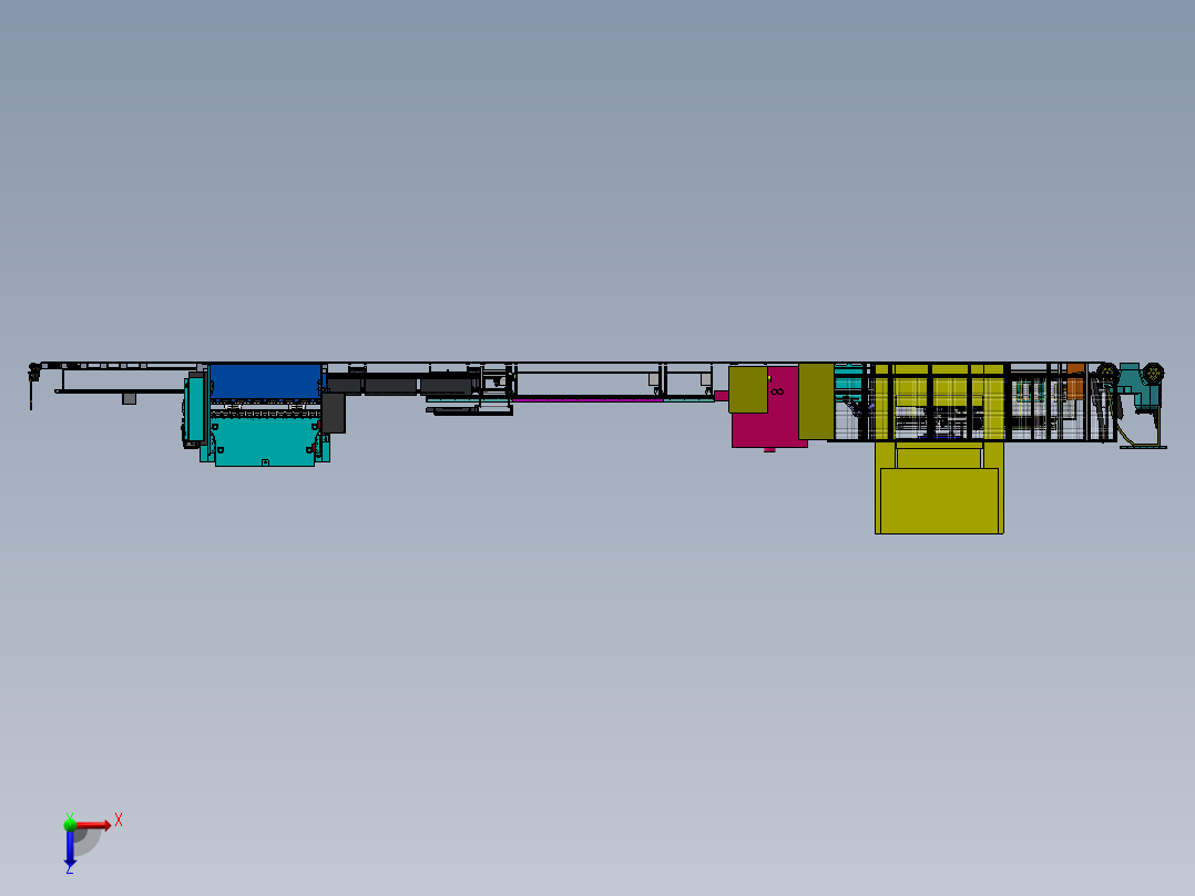 家电钣金冲压去毛刺折弯生产线sw18可编辑俯视图