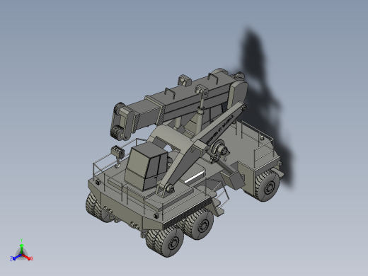 轮式起重机简易模型3D图纸 STEP格式