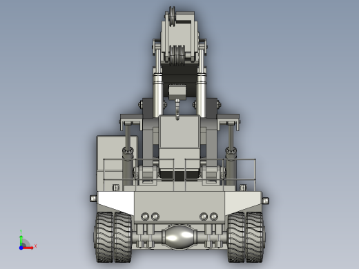 轮式起重机简易模型3D图纸 STEP格式前视缩略图