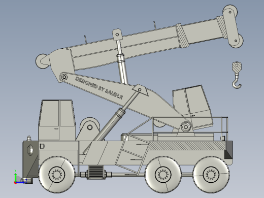 轮式起重机简易模型3D图纸 STEP格式左视缩略图