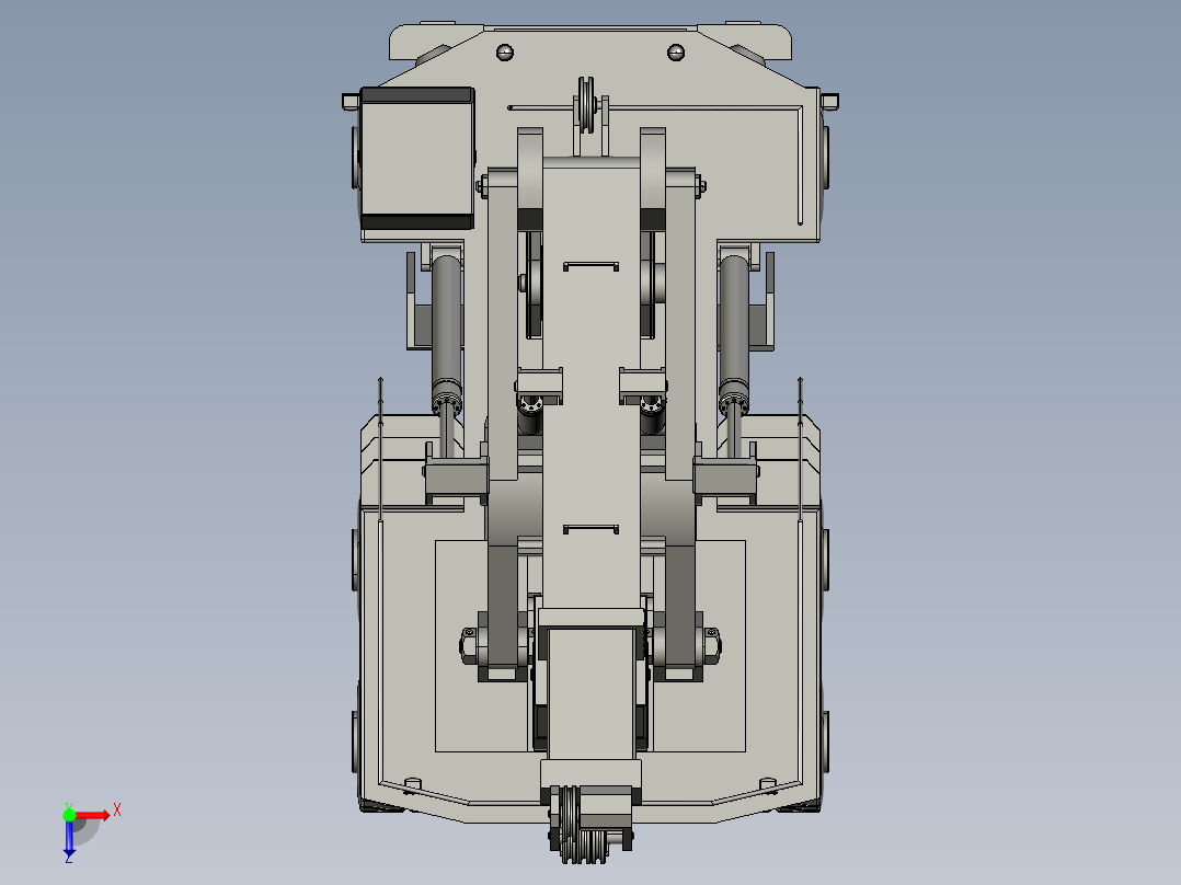 轮式起重机简易模型3D图纸 STEP格式俯视图
