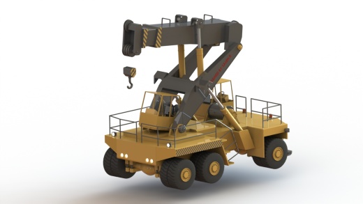 轮式起重机简易模型3D图纸 STEP格式缩略图