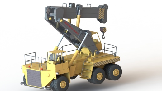 轮式起重机简易模型3D图纸 STEP格式缩略图