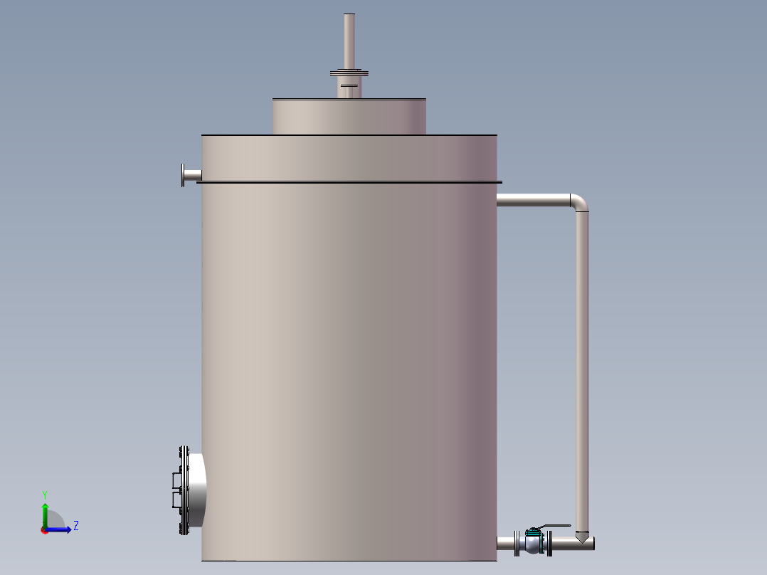餐厨垃圾热交换器左视图